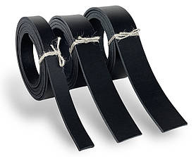 Смуга ремінна з натуральної шкіри ВРХ з лицьовим покриттям колір чорний РОЗМІР НА ВИБІР