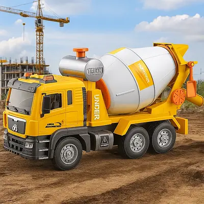 Інерційна іграшка бетономішалка бетоновоз машинка для ігор у пісочниці Техніка 1:10 ефекти рухомі деталі