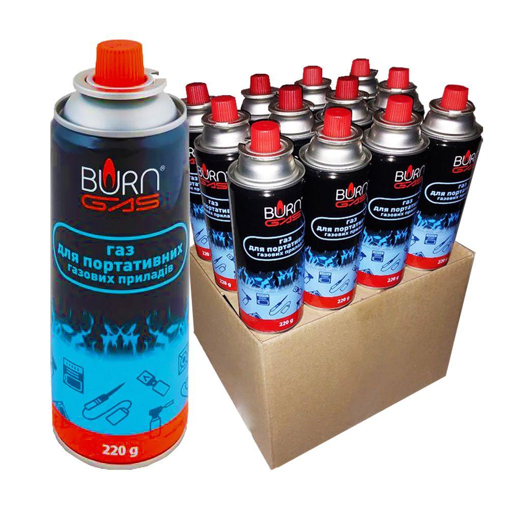 Газовий балон (ЯЩИК 12/1) для печей, плит, пальників, туристичний 220г, фото 1