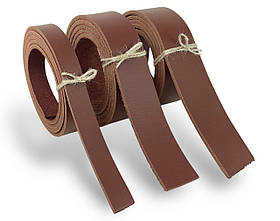 Смуга ремінна з натуральної шкіри ВРХ з лицьовим покриттям колір коньяк РОЗМІР НА ВИБІР