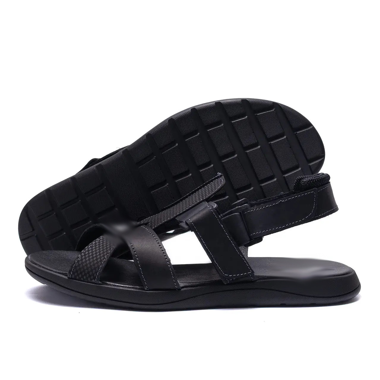 Чоловічі шкіряні сандалі PM Black Leather