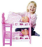 Ліжко НББ двоповерхове для пупсів 30 см, ковдра, 2 подушки (5560100), фото 2