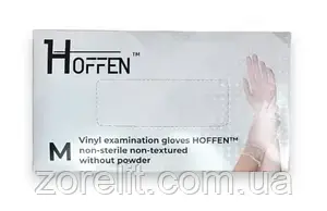 Рукавички вінілові Hoffen прозорі, 100 шт/уп, фото 1