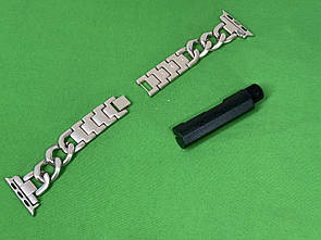 Ремінець, браслет для годинника, нержавіюча сталь сумісний з Apple Watch. Сріблястий