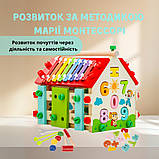 Бізікуб розвивальний дерев’яний будиночок бізіборд сортер Kruzzel мультибокс за Монтессорі розвиваюча іграшка, фото 2