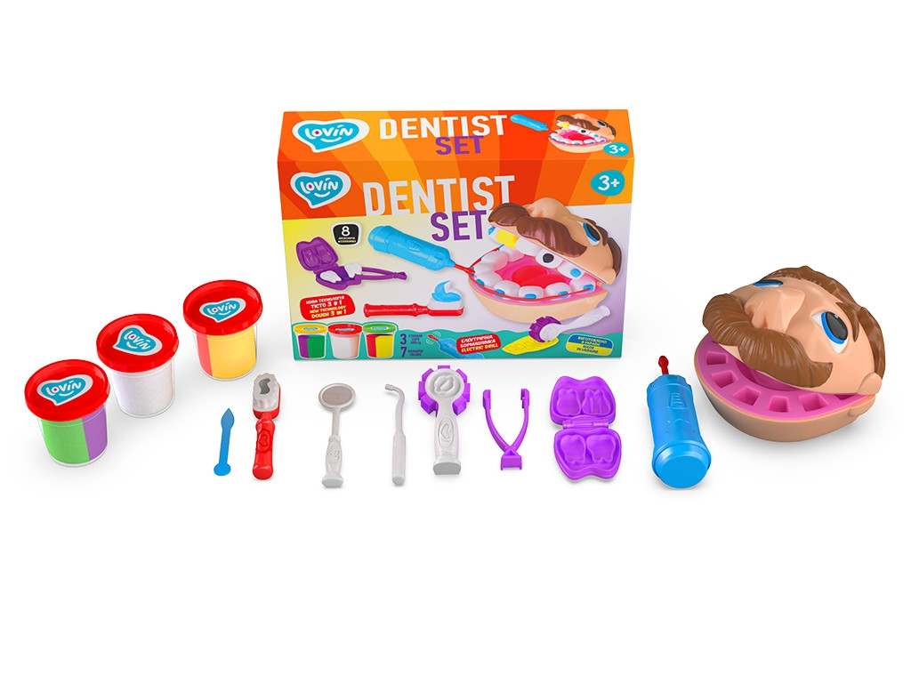 "Містер зубастик" Пластилін для ліплення 41193, 7 кольорів, медичні інструменти, фото 1