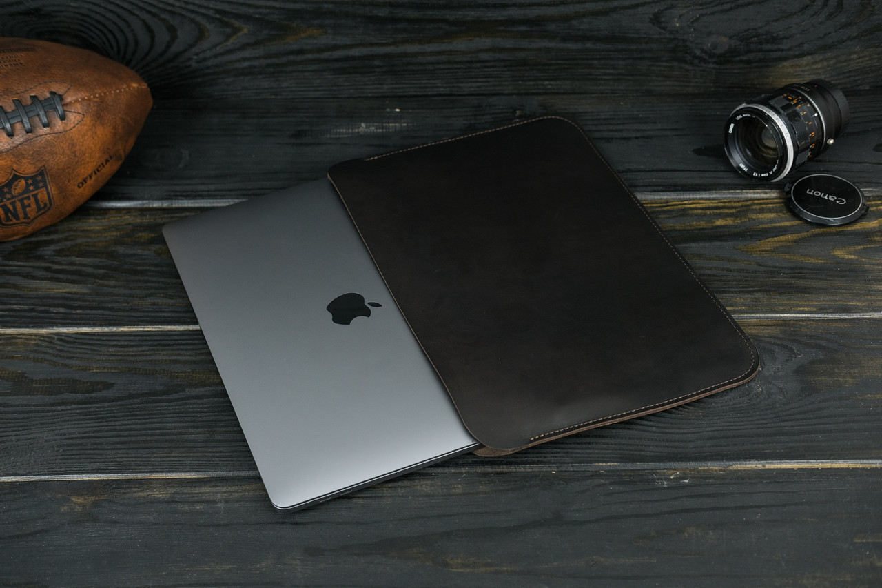 Чехол для MacBook Дизайн №2 из натуральной кожи цвет Кофе, фото 1
