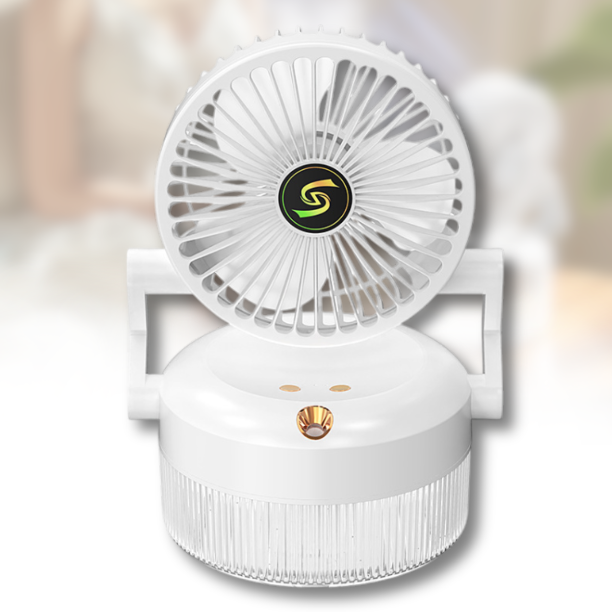 Портативний міні-вентилятор 2 в 1 з 3 швидкостями та функцією зволоження Fan, фото 1