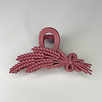 Шпилька для волосся Finding Краб пластиковий для волосся Колоски Рожевий 10 см х 6 см