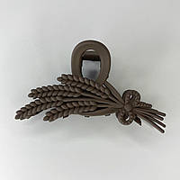 Шпилька для волосся Finding Краб пластиковий для волосся Колоски Сірий 10 см х 6 см