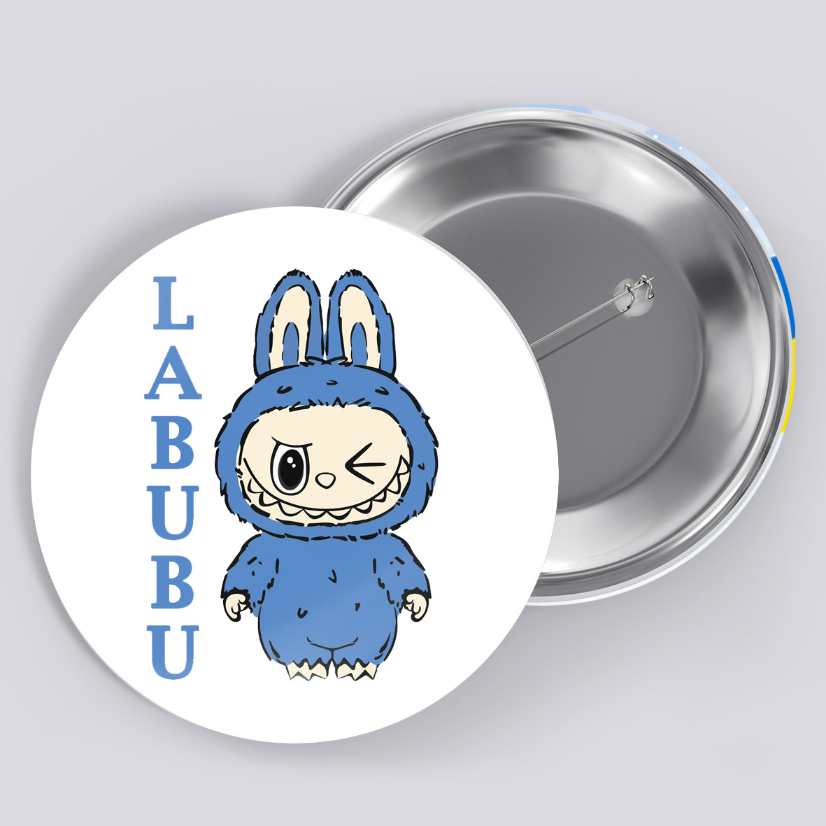 Закатний металевий значок з друком "Labubu" №2 (27448)