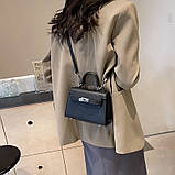 Жіноча сумка 6001 крос-боді на ремінці чорна, фото 6