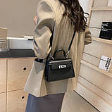 Жіноча сумка 6001 крос-боді на ремінці чорна, фото 7