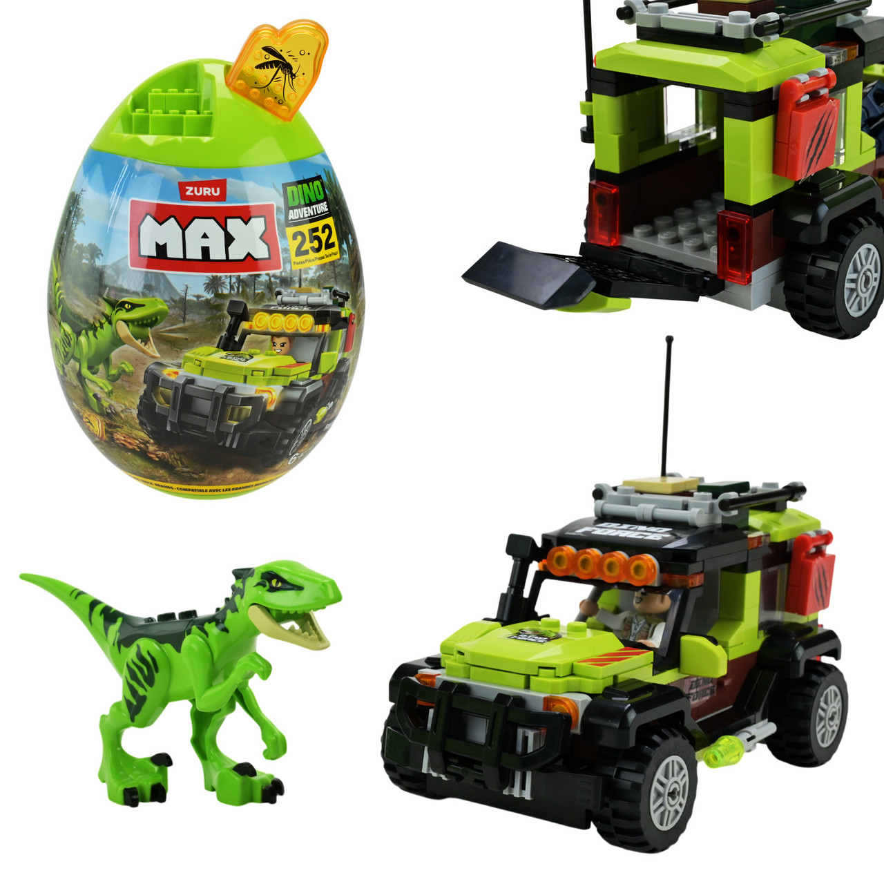 Конструктор Zuru MAX Dino Adventure 83154, 255 деталей, капсула 15×11×25 см, фото 1