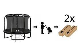 Батут THUNDER INSIDE ELITE з внутрішньою сіткою 8 футів 244 см чорний INSIDE-ELITE-8FT-BLACK