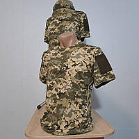 Футболка-поло олива з липучкою під шеврони