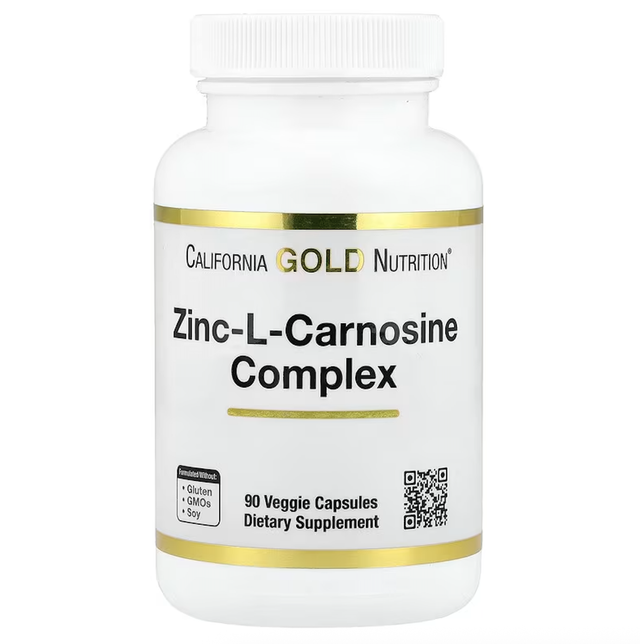 California Gold Nutrition, комплекс цинк-L-карнозину, 90 вегетаріанських капсул, фото 1