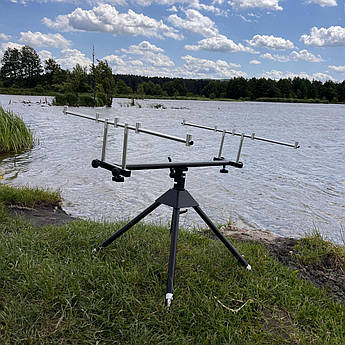 Род под на качелях на 4 вудлища, алюмінієвий складний чорний