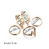 Набір жіночих кілець 5 шт ритм серцебиття комплект каблучки на фаланги, фото 2