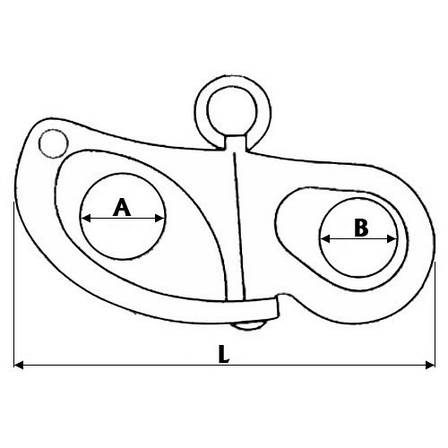 Карабін для спіракера, 96 мм, неіржавка сталь, Sunfine., фото 2