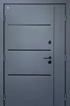 Двері вулична модель Strimeх LAMA BAU полуторна, антрацит/біле дерево