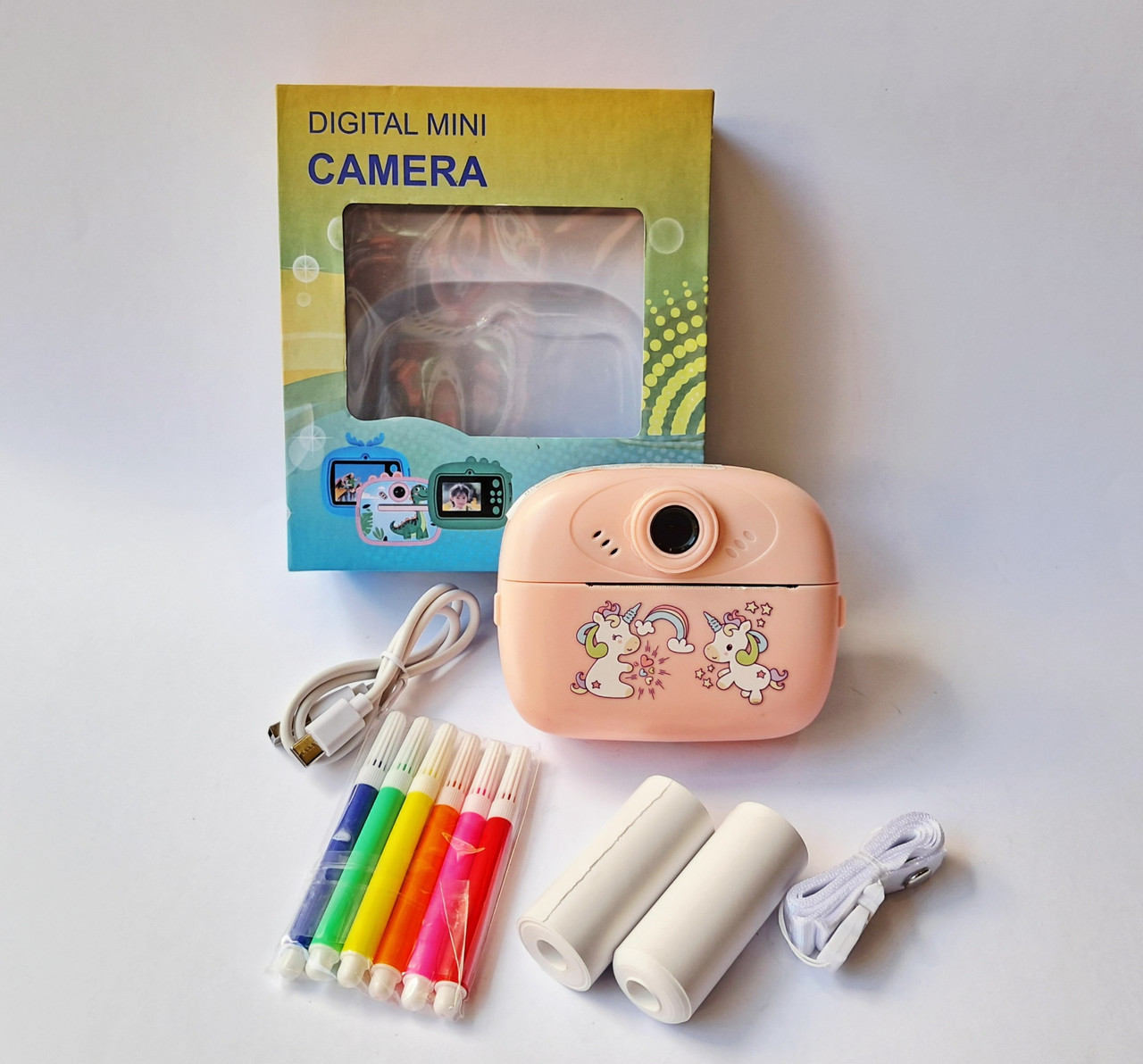 Дитячий фотоапарат з миттєвим друком Єдиноріжки FD-121 рожевий, фото 1