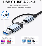 USB-концентратор типу C 3.0, 7-в-1 USB-розгалужувач з USB 3.0 4 портами USB 2.0 та 2 портами USB C, USB-розподільник, фото 4