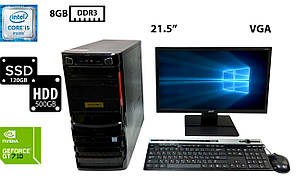 Комплект | Комп'ютер PrimePC Solo/Core i5-4440 3.10GHz/8GB DDR3/SSD 120GB+HDD 500GB | Монітор 21.5" Acer V226HQL Б/В