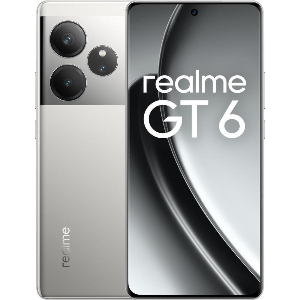 Realme GT6 5G 16/512Gb Fluid Silver Global Version  Snapdragon 8s Gen 3 5500 мАг, фото 1