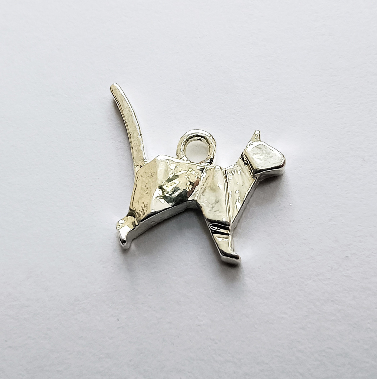 Підвіска Finding Кішка орігамі Сріблястий 15 мм x 13 мм