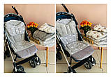 Матрас двосторонній у візочок, матрас з подушкою, плюшевий матрасик для прогулянок Angelok-child, фото 4