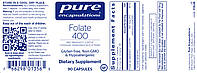 Фолат 400, Folate, Pure Encapsulations, 90 капсул BX515, фото 2