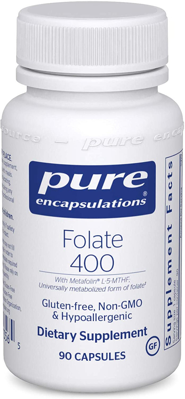 Фолат 400, Folate, Pure Encapsulations, 90 капсул BX515, фото 1