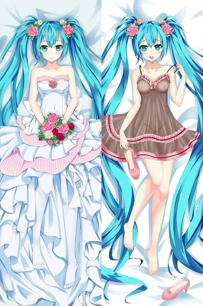 Дакімакура 150х50 см   Гатсуне Міку  Подушка з наволочкою обнімашка двухсторння, фото 1