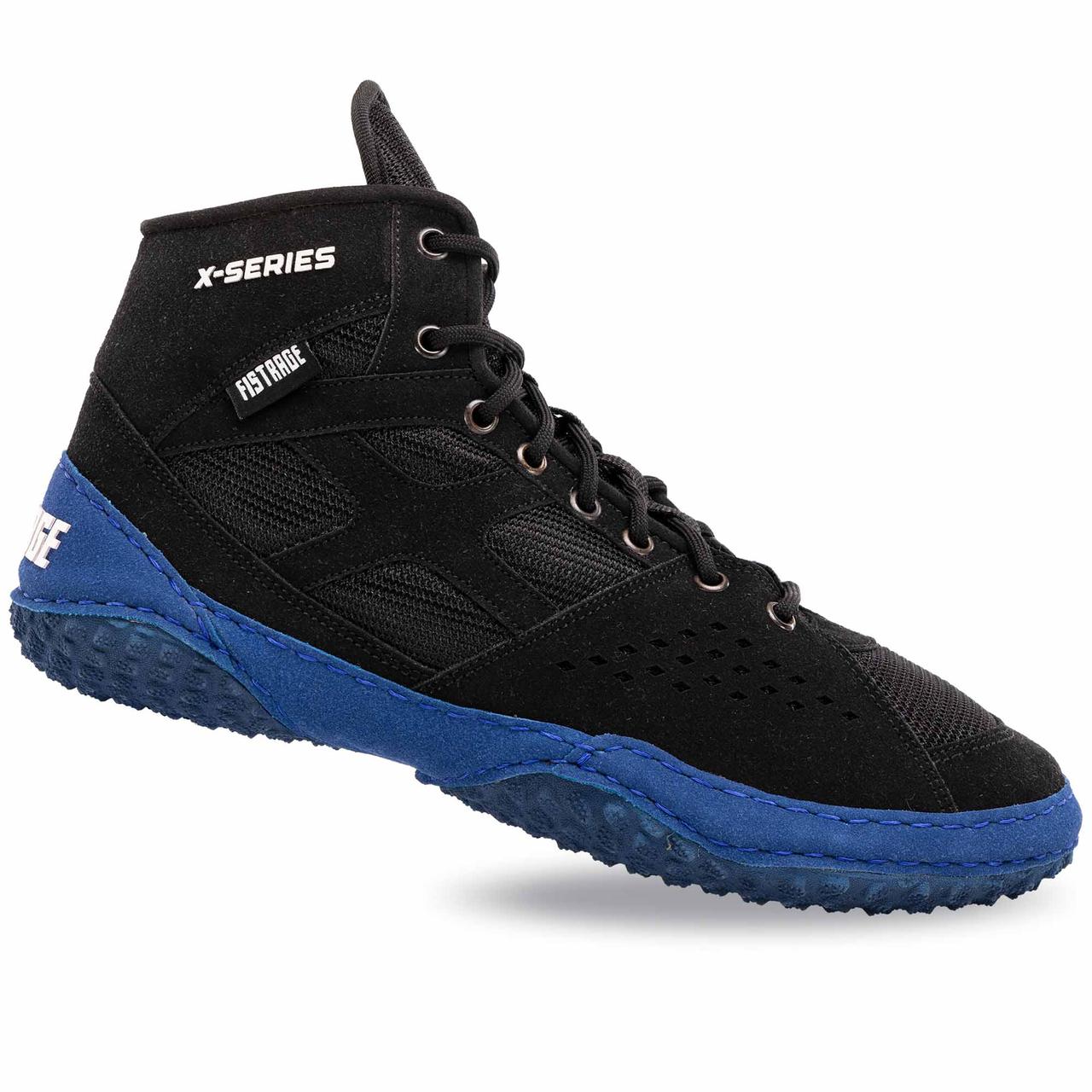 Борцовки замшеві Fistrage X-Series 4569 розмір 42 Black-Blue, фото 1