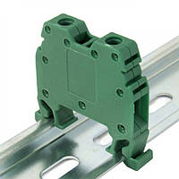 ЗНІ 6 мм2 зелений затискач набірний GISELT, затискна клема, гвинтова G MRK6-Green сполучний на DIN рейку