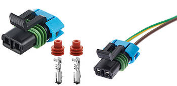 Роз'єм електродвигуна обігрівача герметичний під 2 контакти 15300027, 15363982, 15300014