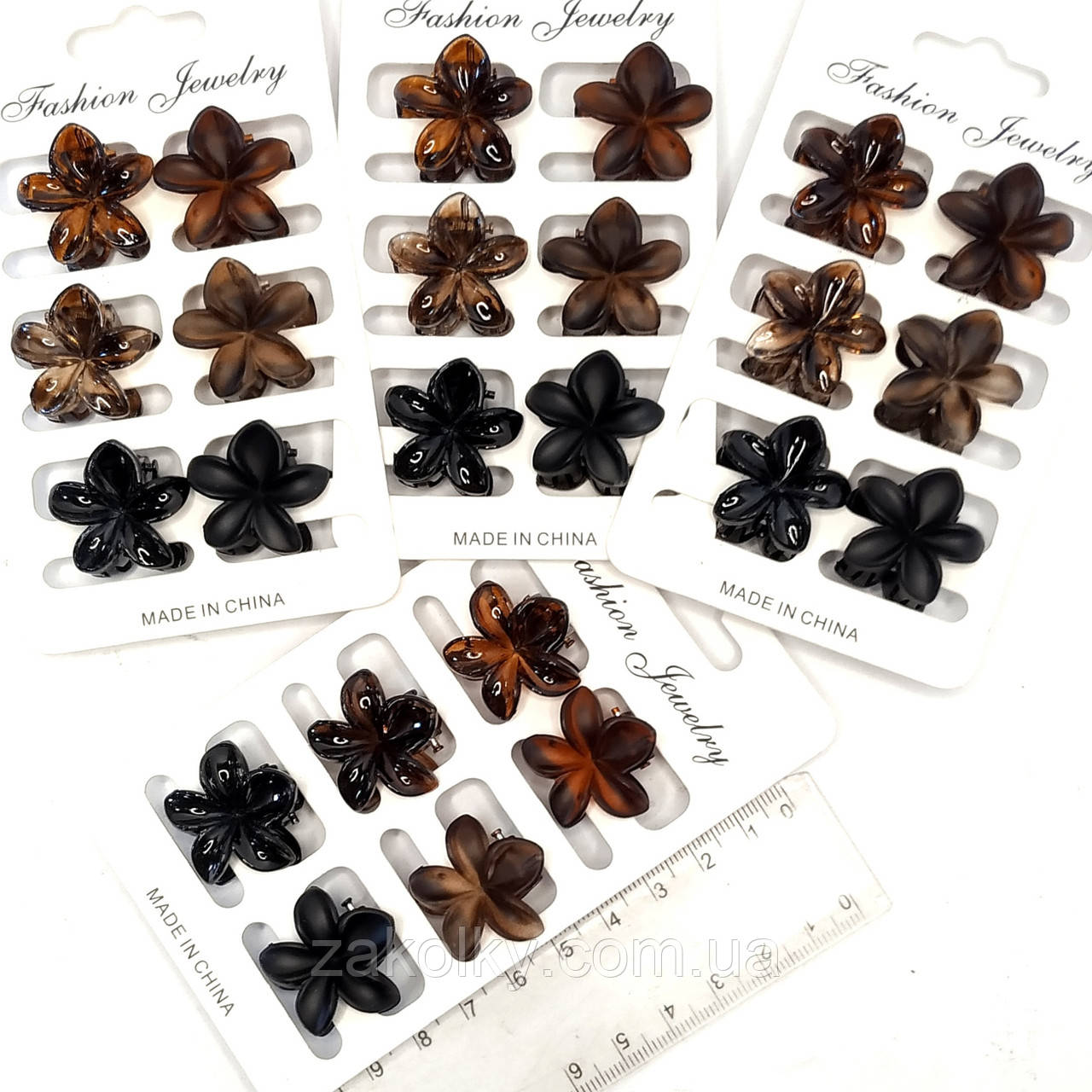 Шпилька краб для волосся "Квіточки Лео".