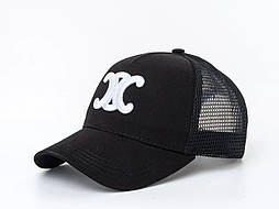 Чорна бейсболка з лого із сіткою