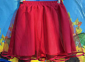 Опт Спідниця на резинці з фатином  для дівчинки, р. 122-146, червона