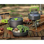 Туристичний набір посуду Trizand 23667 — 18 шт, антипригарний, для походів на 2 особи, фото 7