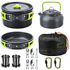 Туристичний набір посуду Trizand 23667 — 18 шт, антипригарний, для походів на 2 особи, фото 2