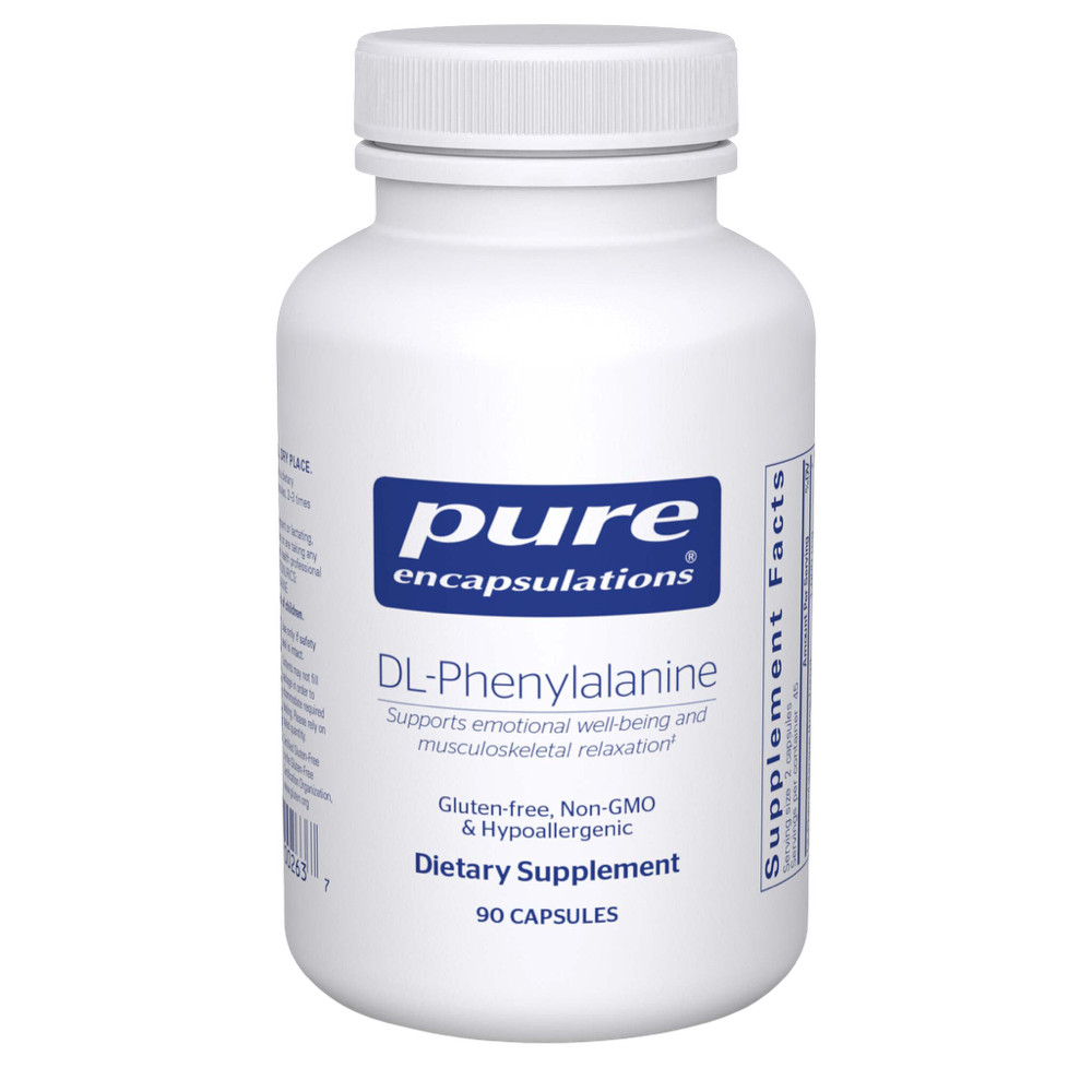 DL-фенілаланін, DL-Phenylalanine, Pure Encapsulations, 90 капсул BX027, фото 1