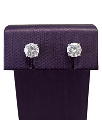 Срібні сережки-пусети з муасанітом 2-1,6 ct 6 мм, Сертифікат  (Арт.219157499-219157500)