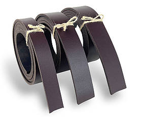 Ремінна смуга з шкіри рослинного дублення з лицьовим покриттям PREMIUM колір коричневий DR РОЗМІР НА ВИБІР