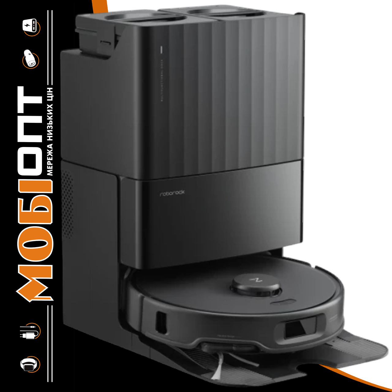 Робот-пилосос з вологим прибиранням Roborock Qrevo Edge 5V1 Black UA UCRF