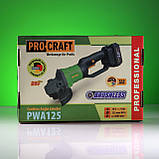 Безщіткова болгарка Procraft PWA125 (125 мм, 20В, 1 АКБ 4Аг та ЗУ) з регулюванням та стабілізацією оборотів. КШМ Прокрафт PWA-125, фото 3