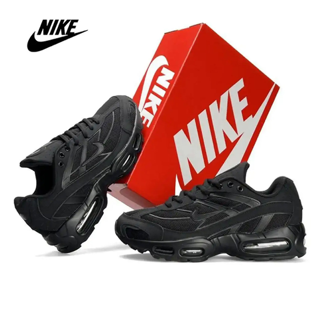 Чоловічі кросівки Nike Air Max Snox All Black, кеди Найк шкіра текстиль чорні весна осінь літо Чоловіче взуття, фото 1