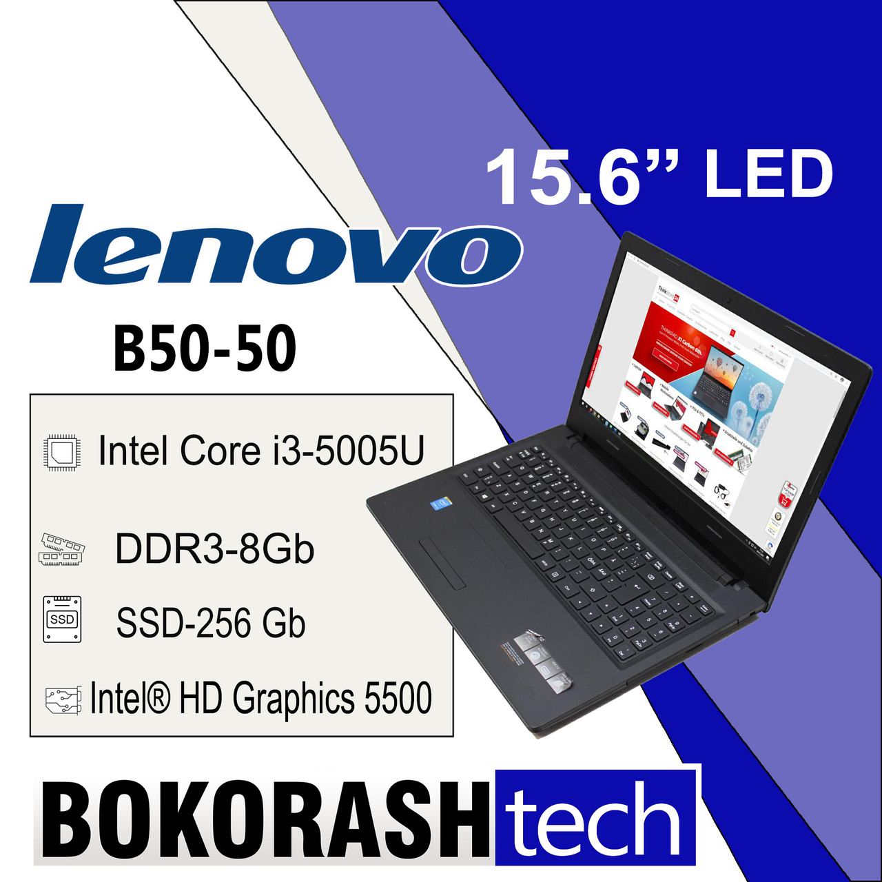 Ноутбук Lenovo B50-50 | 15.6" HD | Intel Core i3‑5005U | 8GB | SSD 256GB | Windows 11 Pro