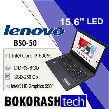 Ноутбук Lenovo B50-50 | 15.6" HD | Intel Core i3‑5005U | 8GB | SSD 256GB | Windows 11 Pro